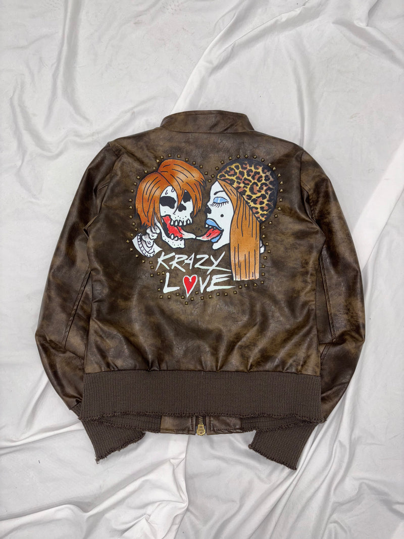 ×Ed Hardy 假皮夹克 