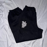 line stone glitter sweat pants 