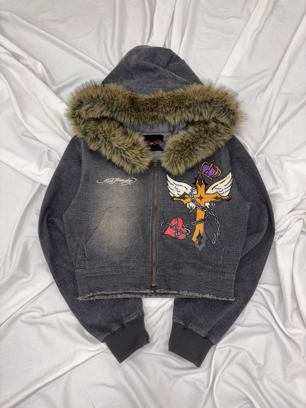 Ed Hardy Fur Denim Jacket – YZ