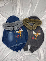 ×Ed Hardy 毛皮牛仔夹克 