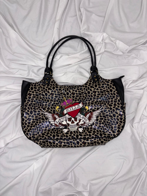 ×Ed Hardy Leopard Boston Bag 