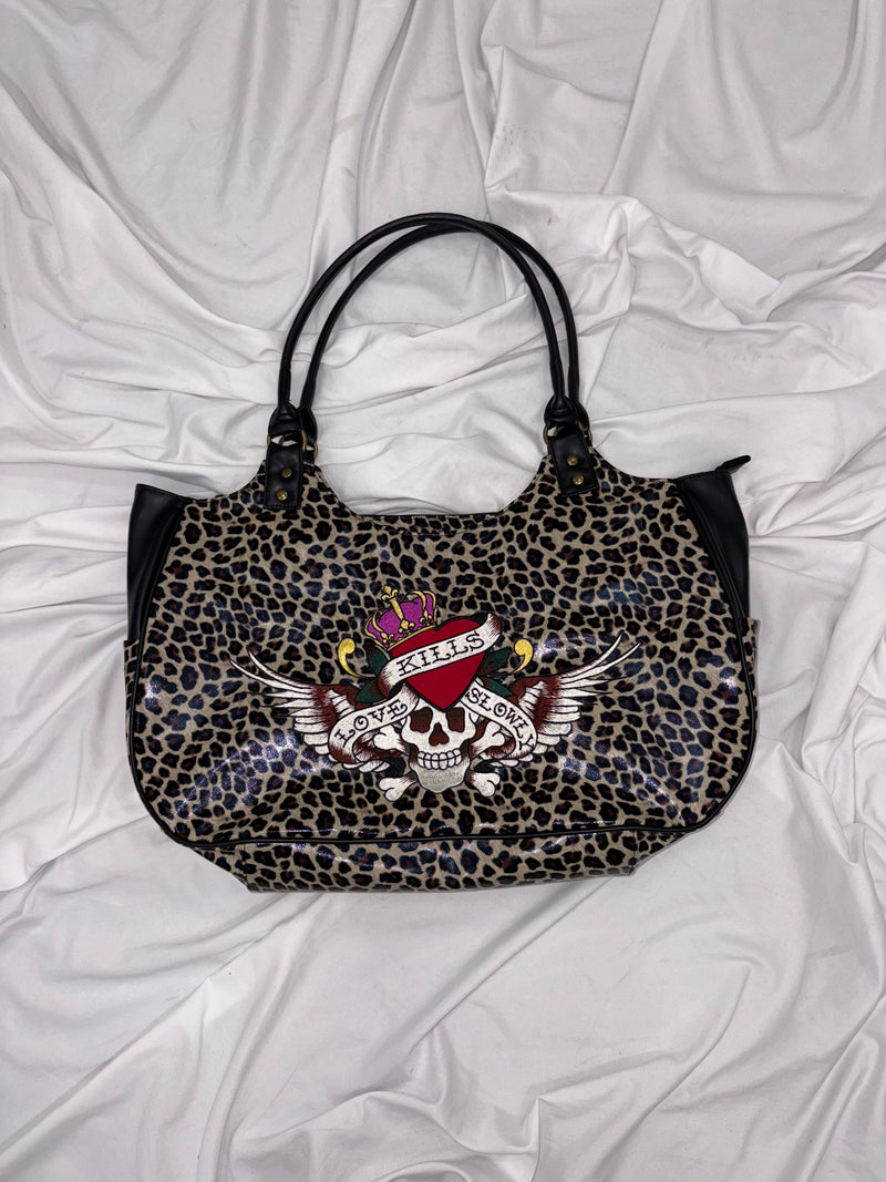 ×Ed Hardy Leopard Boston Bag 