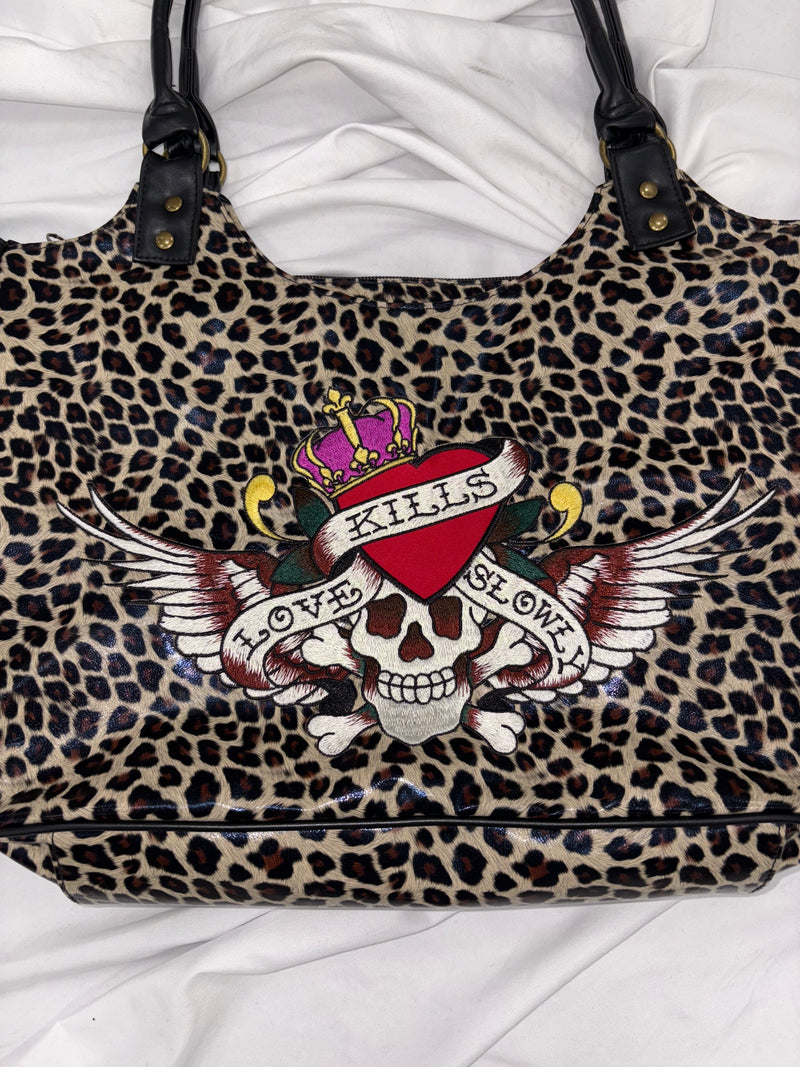 ×Ed Hardy Leopard Boston Bag 