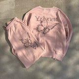 Butterfly logo rhinestone rich sweat pants