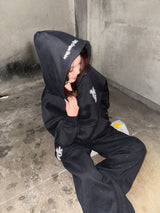 line stone glitter sweat pants 