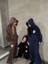 line stone glitter hoodie 