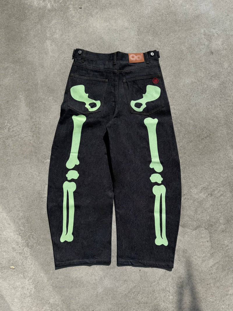 パンツ Bone Hand Denim pants 骨手牛仔裤（夜光） – YZ