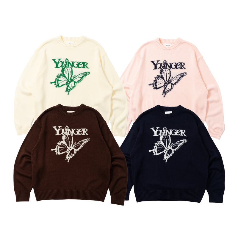 butterfly logo lame knit