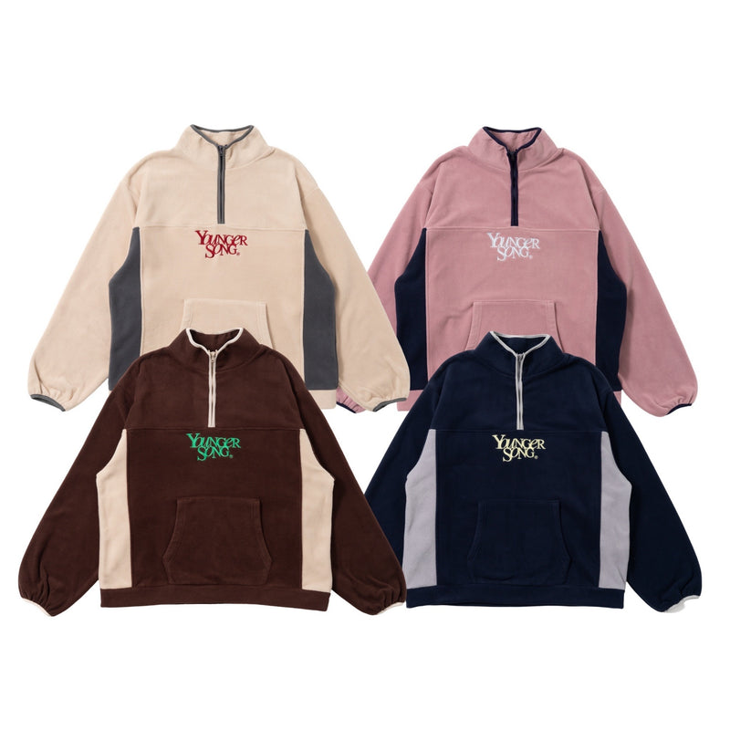 bi-color fleece half zip