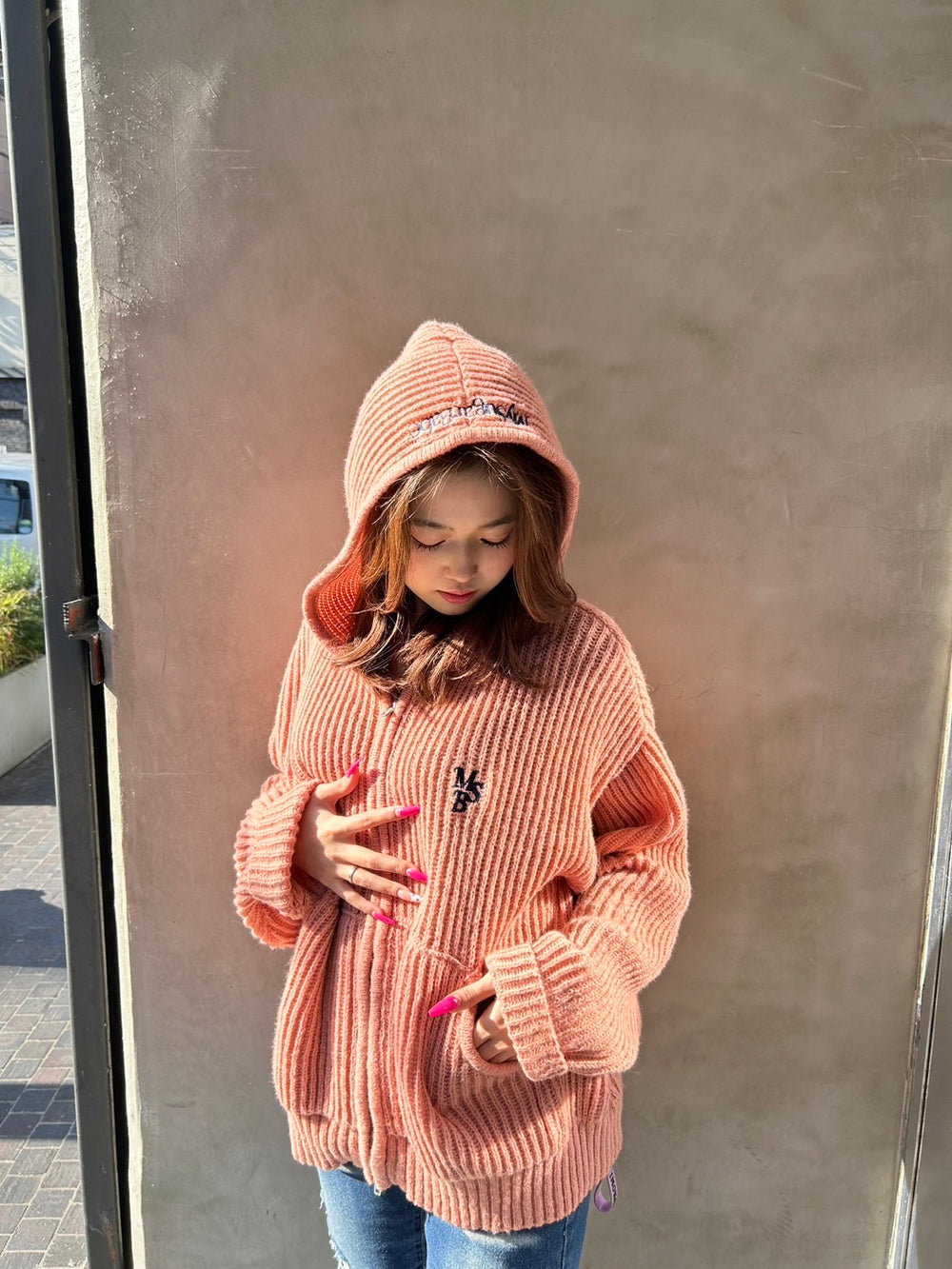 ダブルジップ　セーター double zip knit hoodie – YZ