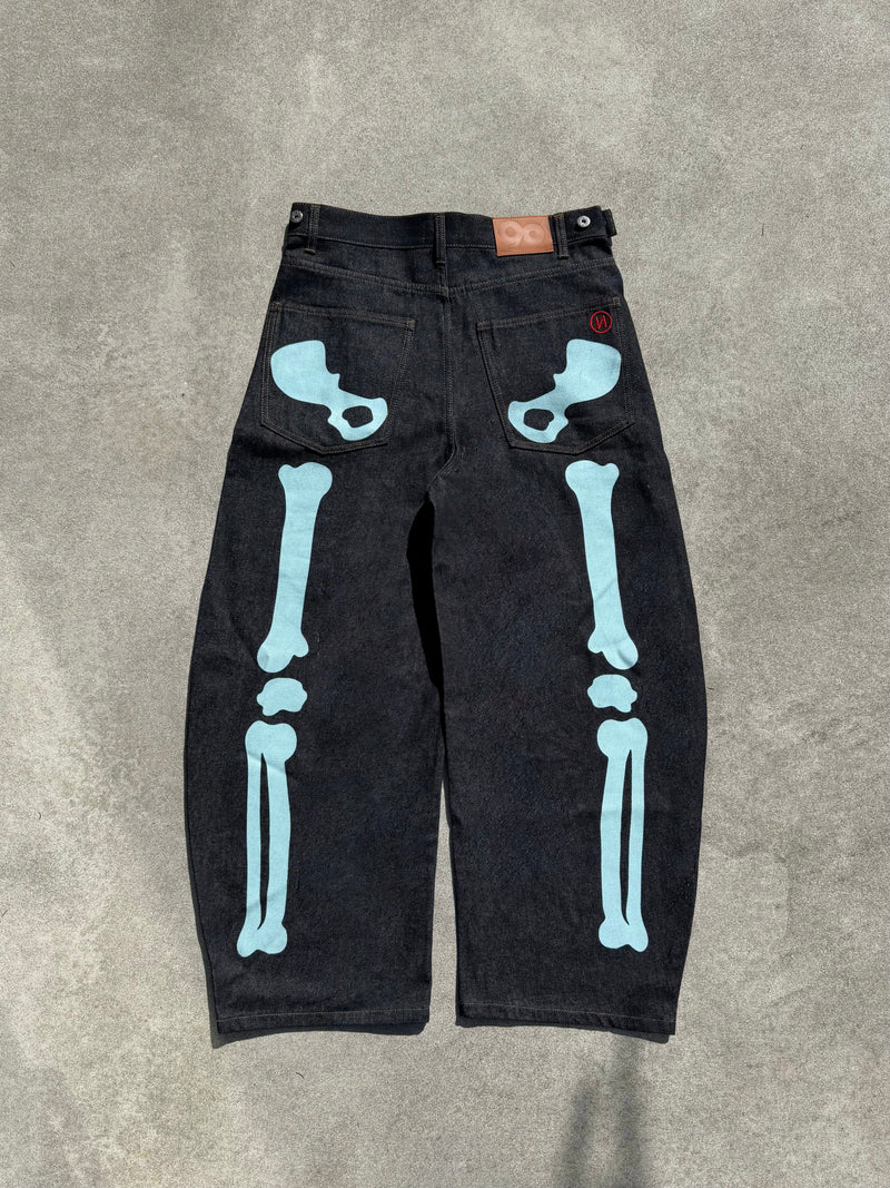 9090 デニム　Bone Hand Denim pants Bone Hand Denim pants (Glow in the Dark) – YZ