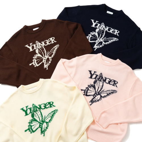 butterfly logo lame knit