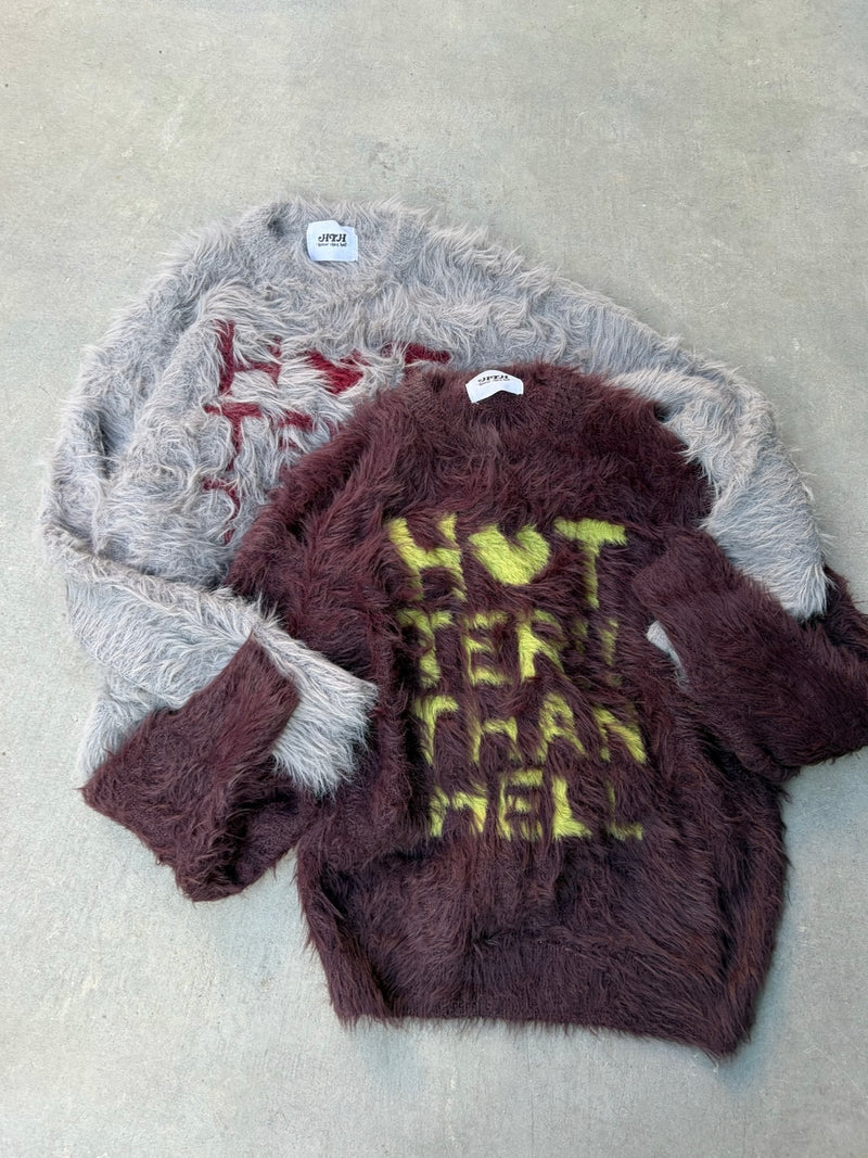 gain tip Design Shaggy Rude Knit Mサイズ volume shaggy logo knit – YZ