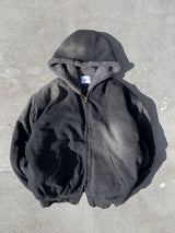 Universal logo boa duck hooded jacket