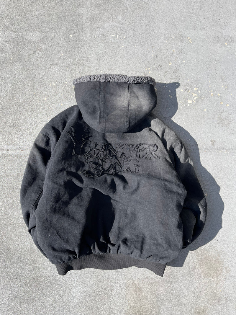 Universal logo boa duck hooded jacket