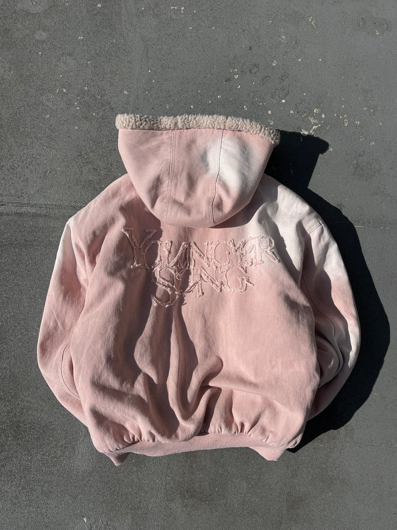 Universal logo boa duck hooded jacket