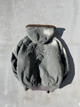 Universal logo boa duck hooded jacket