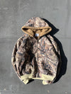Universal logo boa duck hooded jacket
