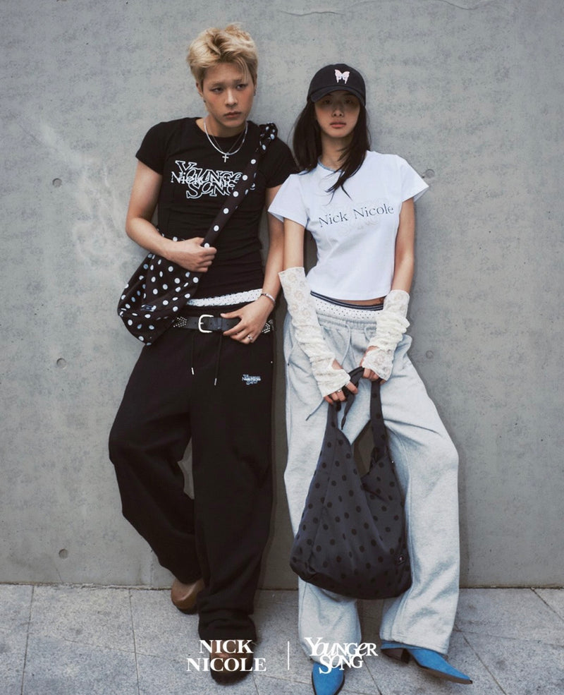 Angelnumber555 sweat pants シズニルック NICK&NICOLE × YOUNGER SONG] Dot Melting Butterfly Sweat Pants – YZ