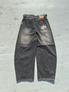 King Logo Slub Denim Buggy Pants 