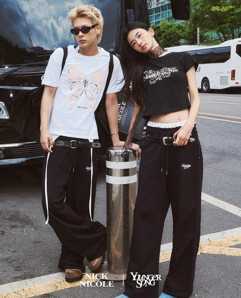 美品Liten 365days Pants Vol.2 NICK&NICOLE × YOUNGER SONG] Dot Melting Butterfly Sweat Pants – YZ