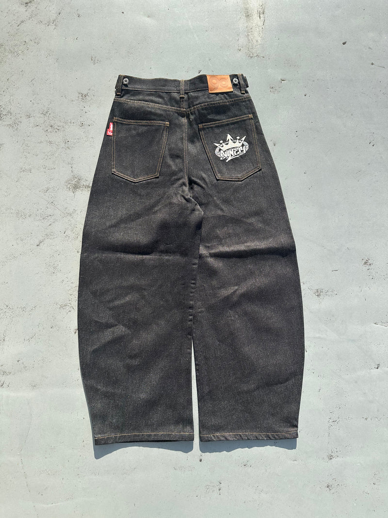 King Logo Slub Denim Buggy Pants – YZ