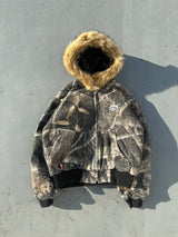 King Logo Slub Denim Far Zip Hoodie 