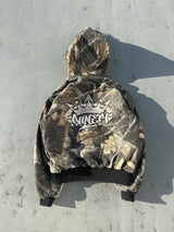 King Logo Slub Denim Far Zip Hoodie 