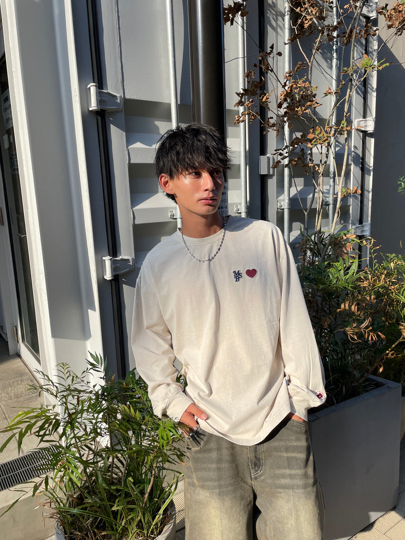 heart patch pigment long tee