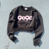 9090 OG Logo Patched Crewneck Sweat (Cropped)