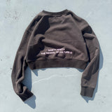 9090 OG Logo Patched Crewneck Sweat (Cropped)