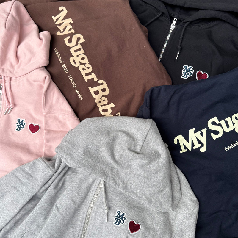 Heart patch logo zip hoodie