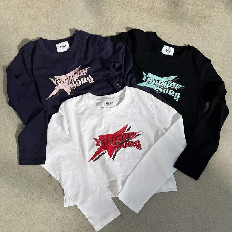 STAR LOGO CROPPED LS TEE