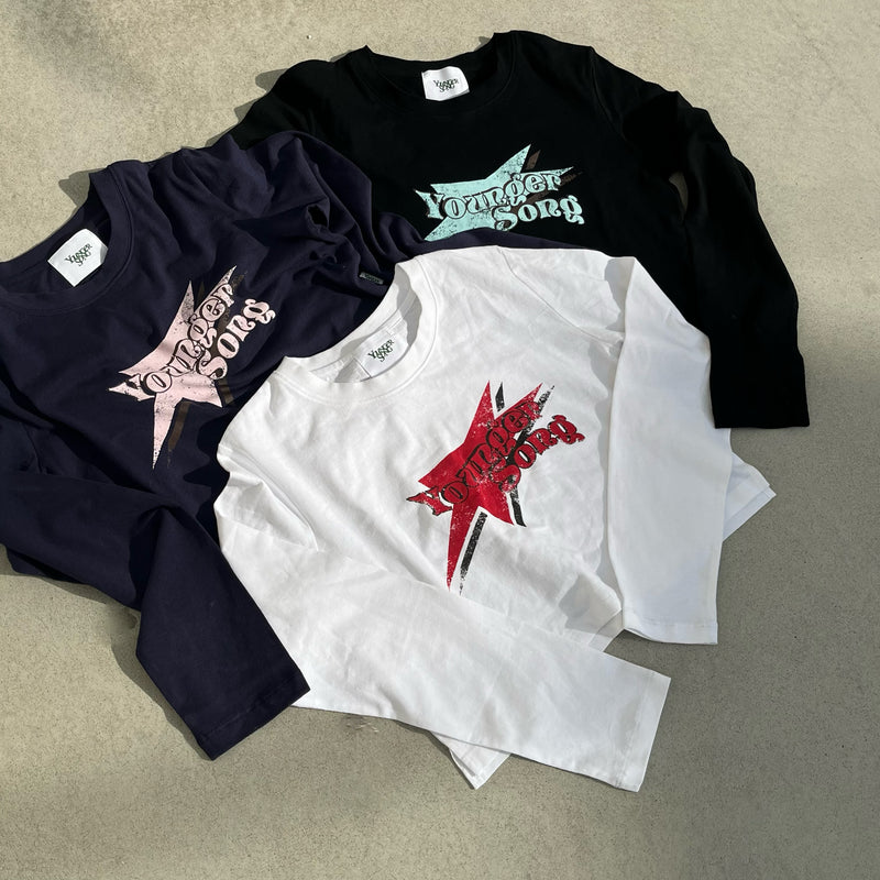 star logo cropped ls tee