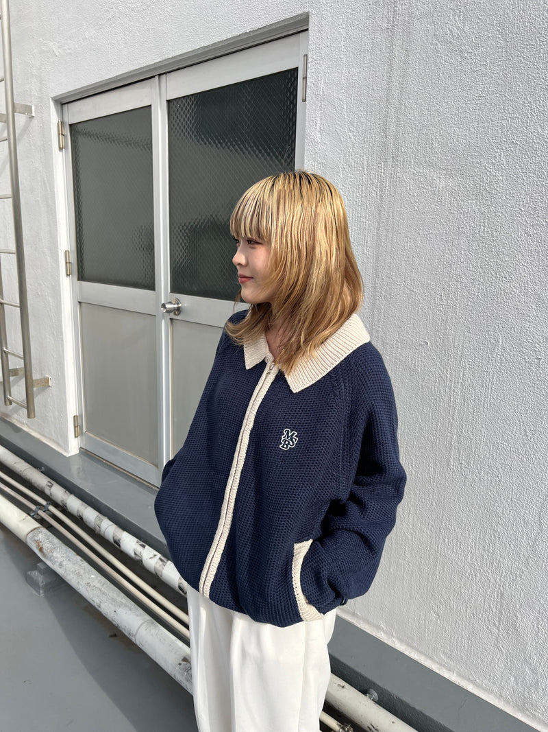 MSB Patch Zip Up Knit