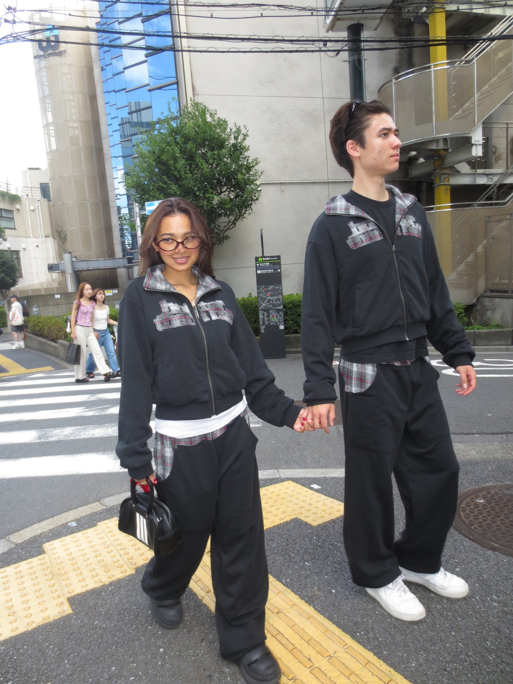 check switching sweat pants – YZ