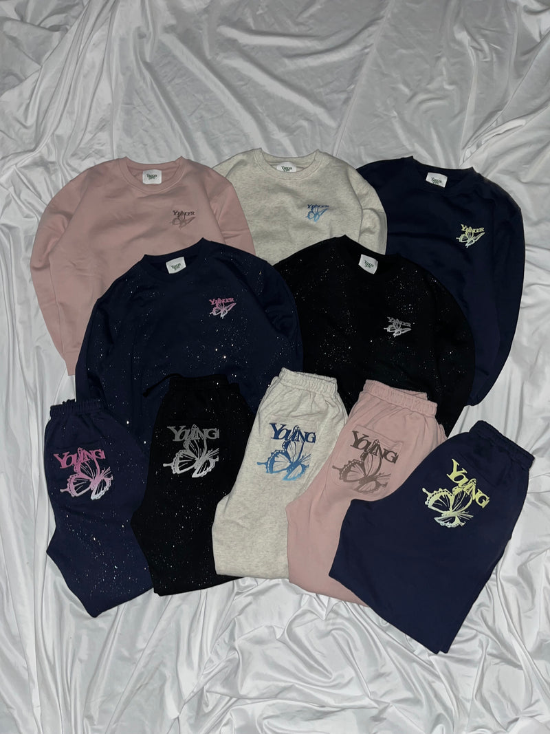 Gradation butterfly logo sweat 