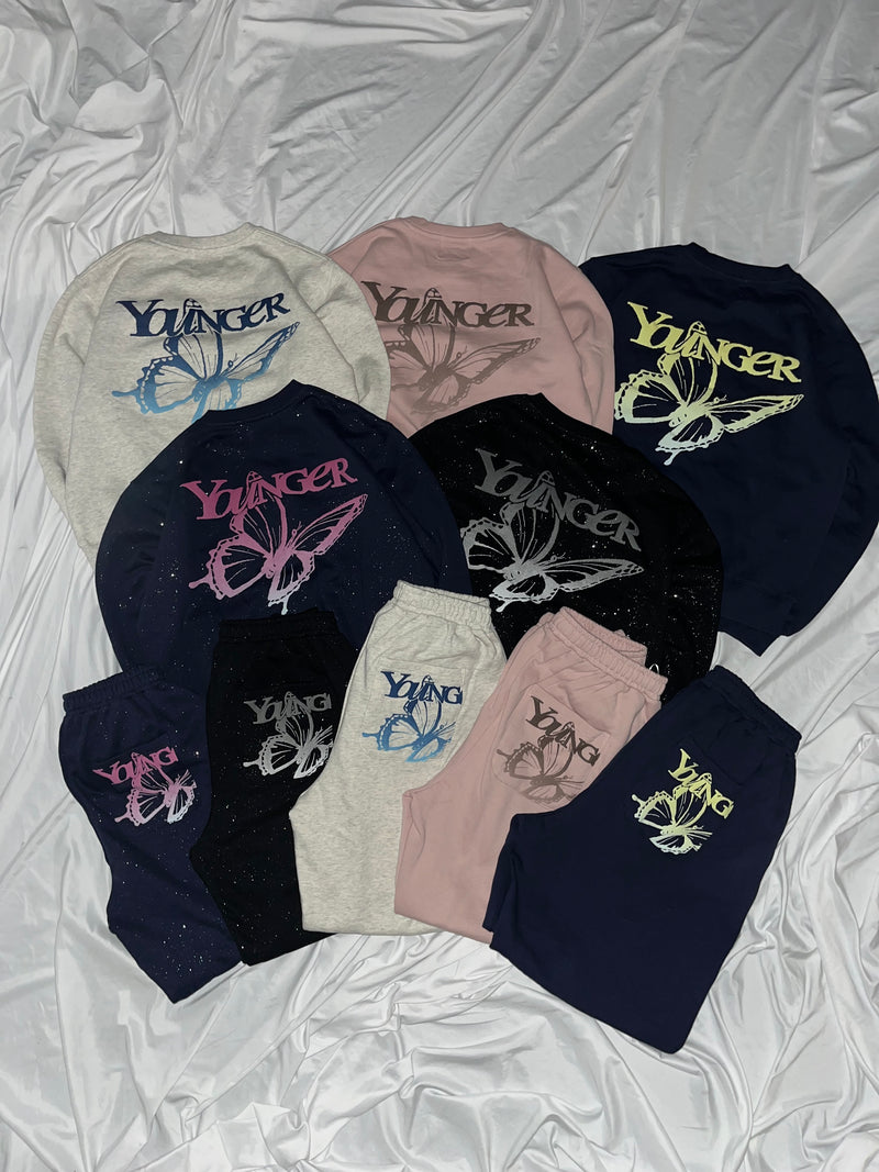 Gradation butterfly logo sweat 