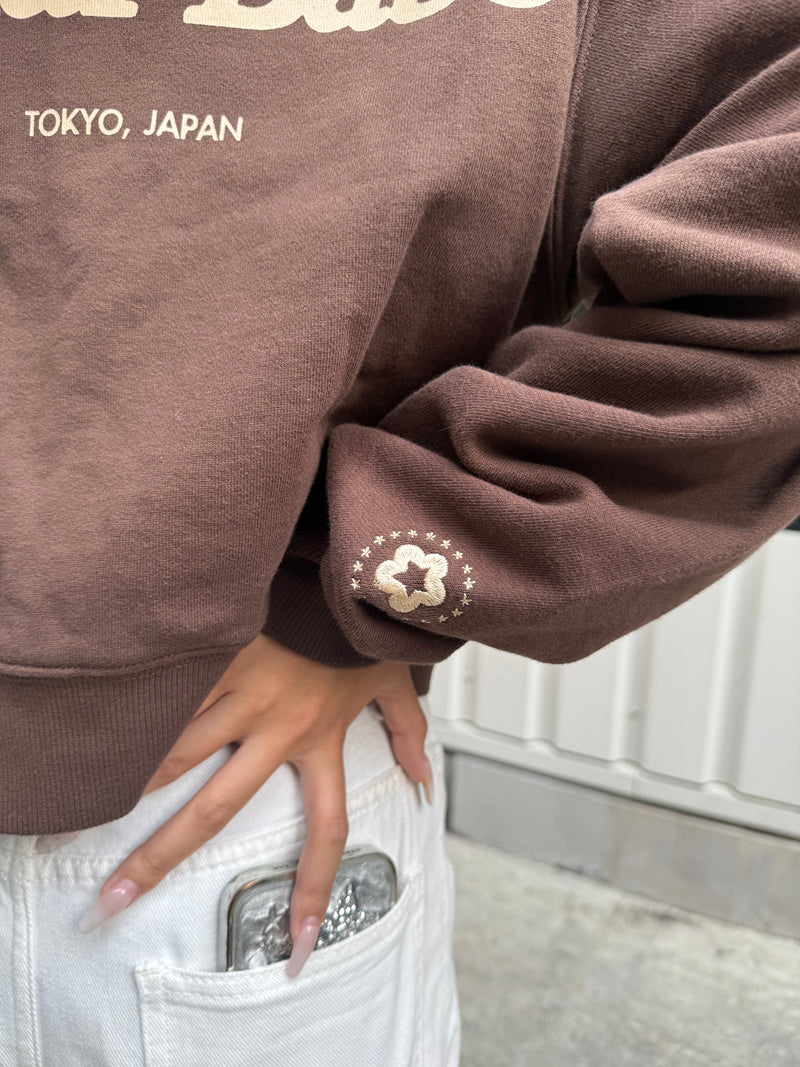 Heart patch logo zip hoodie