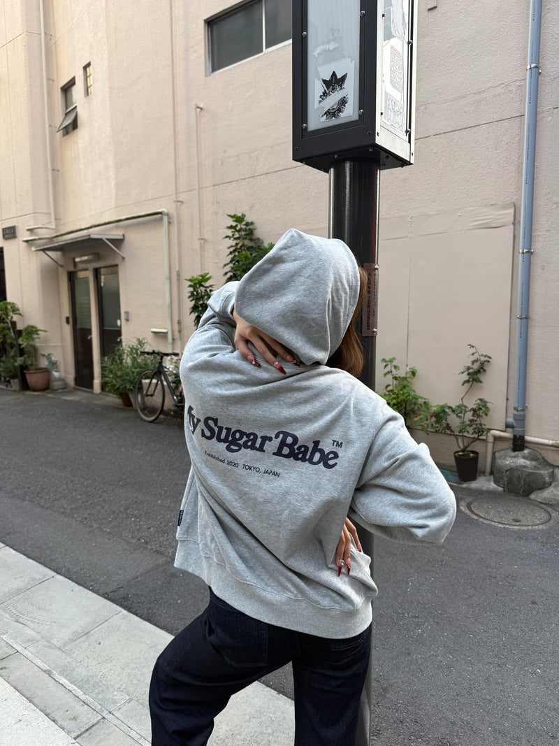 Heart patch logo zip hoodie