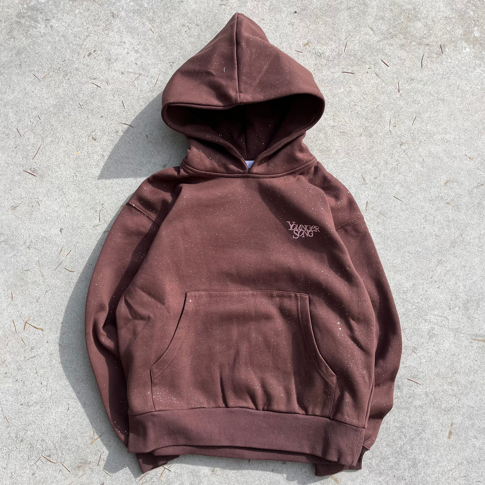Universal logo lamé worm hoodie – YZ