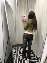 Cross Patch Low-Rise Denim Pants