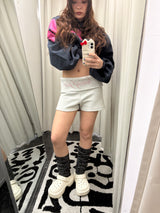 十字标志铆钉迷你短裤 