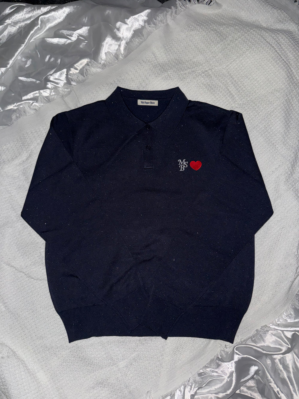 glitter knit polo shirt – YZ