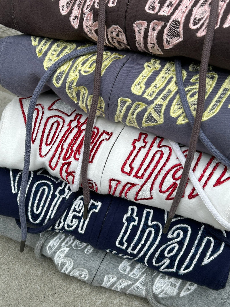 lace heart logo hoodie – YZ