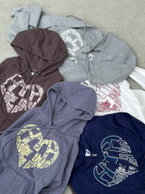 蕾絲心形標誌連帽衫 