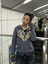 蕾絲心形標誌連帽衫 