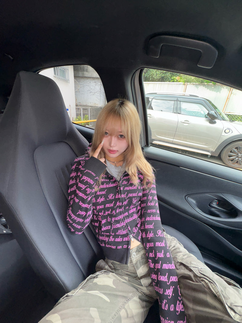 All Lettered Zip Hoodie