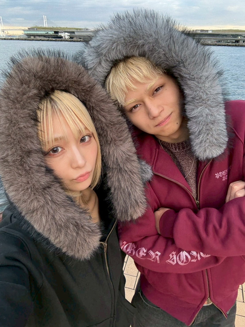 OE logo far zip hoodie