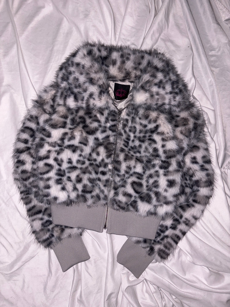 Leopard Faux Fur Short Blouson